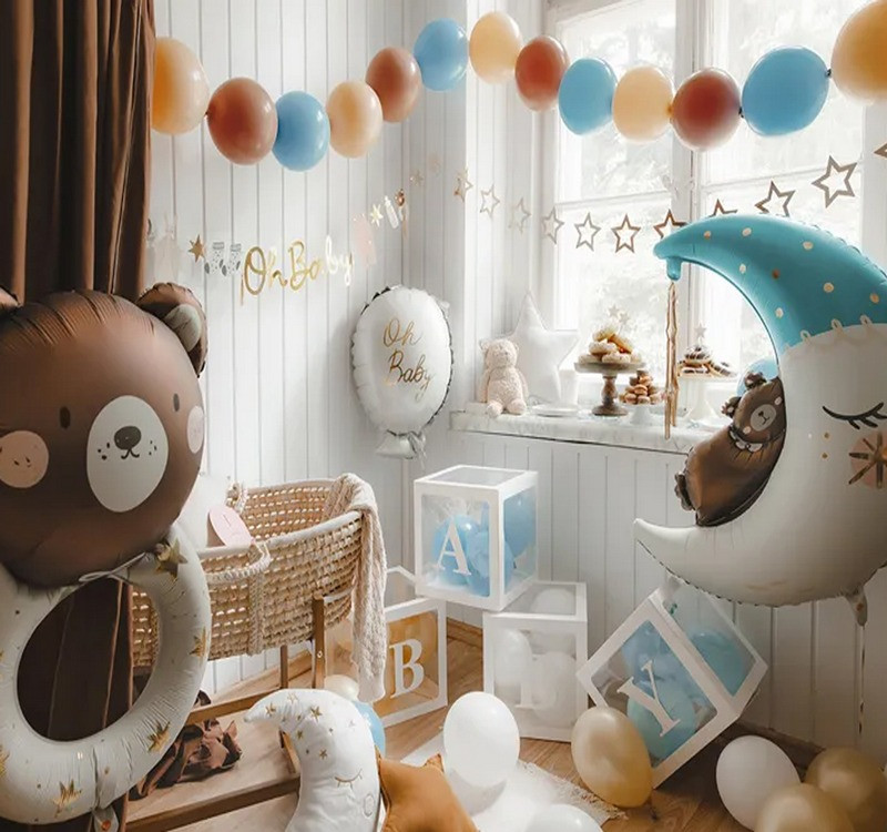 Balon foliowy Miś na księżycu 80x98cm FB196-001J PartyDeco